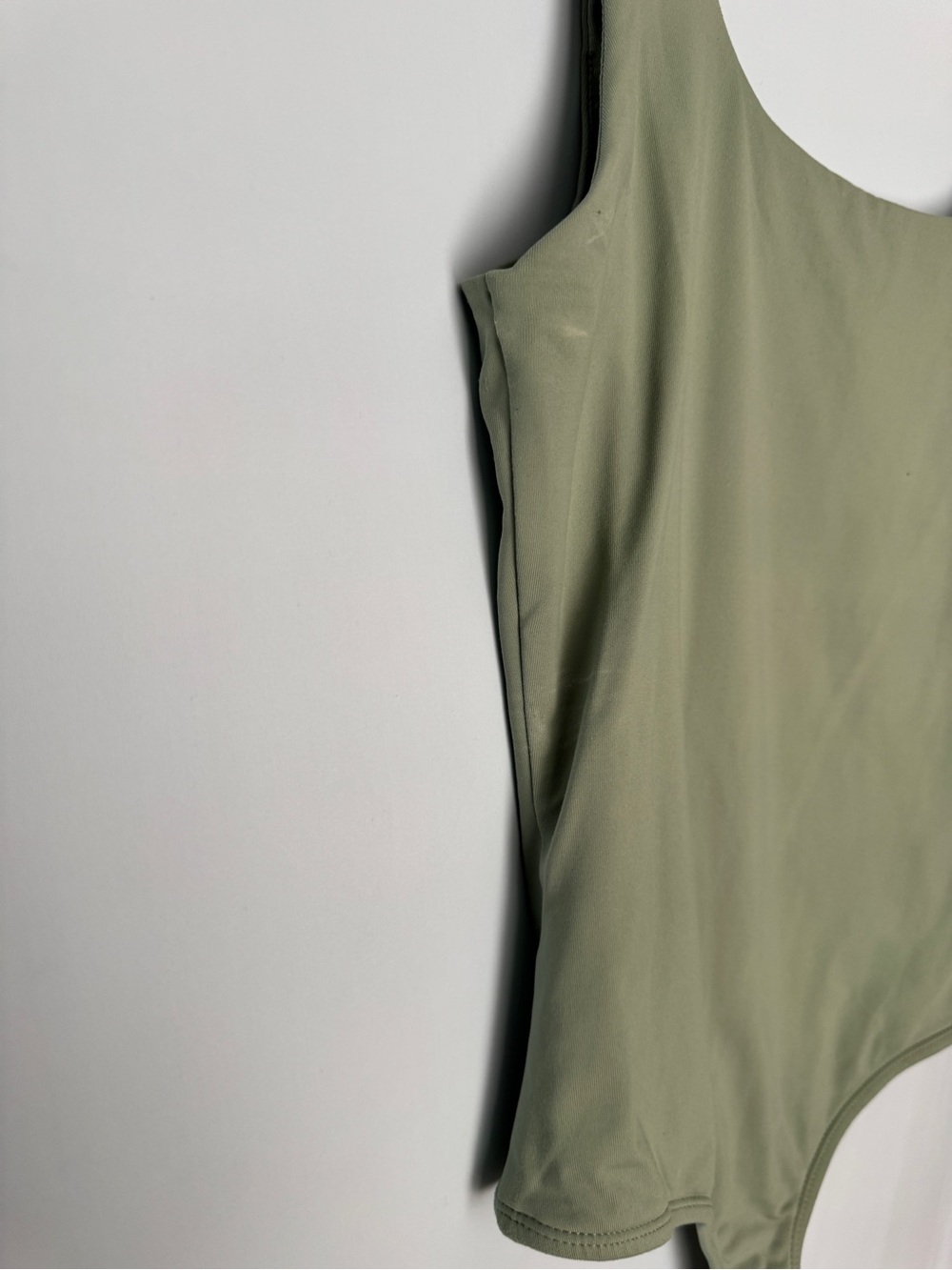 Francescas Blue Rain Large Sage Green Sleeveless Bodysuit Soft Smoothing Sculpt - Picture 5 of 7